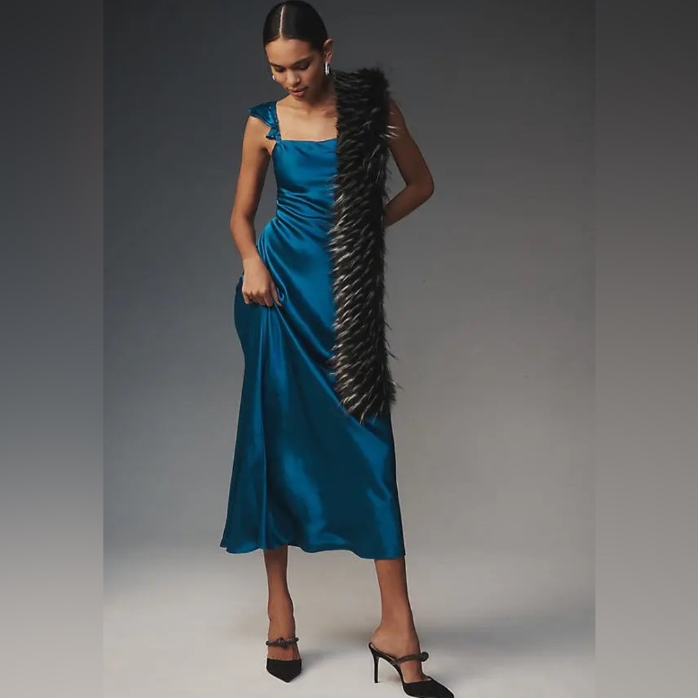 Anthropologie Flutter-Sleeve
Square-Neck Maxi Dress NWT Sz M - Picture 3 of 5